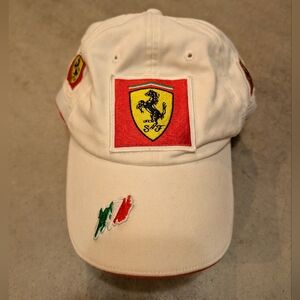 Ferrari White Hat L/XL with Red and Green Accents